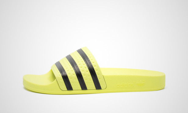 adidas adilette neon yellow